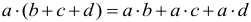 Formula Multiplication of number by bracket