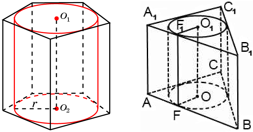 The prism is described near the cylinder. The cylinder is inscribed in a prism
