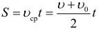 Формула Перемещение при равноускоренном прямолинейном движении