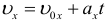 Formula Projection of speed with uniformly accelerated motion.
