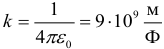 Формула Электростатический коэффициент