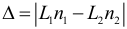 Формула Оптическая разность хода двух лучей
