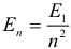 Формула Связь энергии на первой и остальных орбитах в атоме водорода