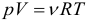 Формула Уравнение состояния идеального газа Уравнение Клапейрона-Менделеева